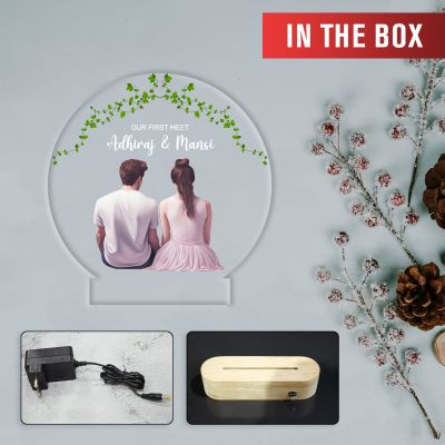 Personalized Couple Night Lamp Custom Name Light Gift for Anniversary Valentines Birthday Gift for Couple Husband Wife Girlfriend Boyfriend 7 Color Changing Light